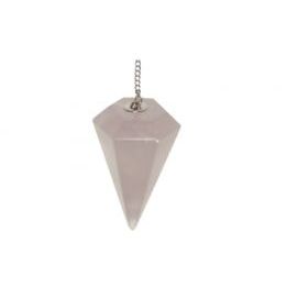 Péndulo hexagonal Cuarzo Rosa 3cm aprox.